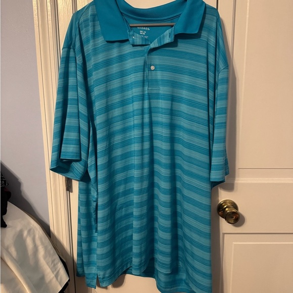 George Men's Teal Striped Polo Shirt - Picture 2 of 7